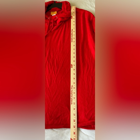 Ruby Rd Pullover Red Long Sleeve With Buttons Tunic Draw String Size 2X - Picture 5 of 9